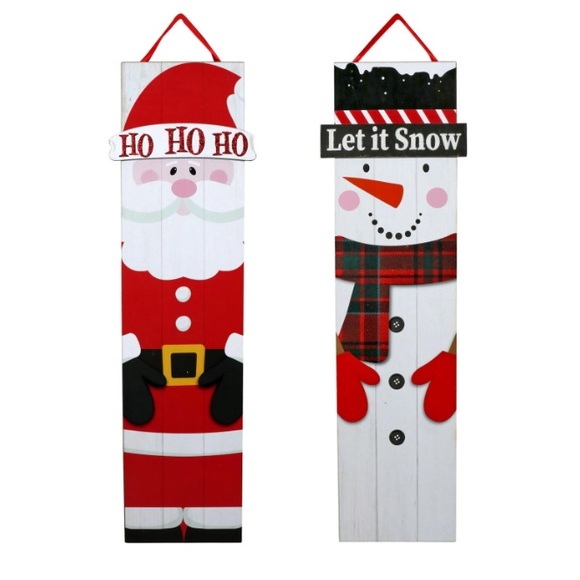 NWT Precious Vertical Glittered Ho Ho Ho Santa Christmas Wood Decoration Sign - Picture 16 of 16